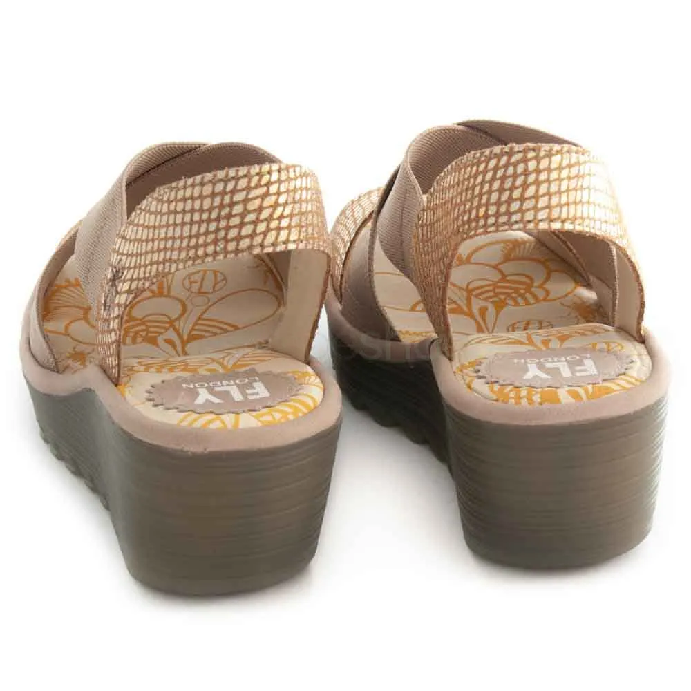 Sandalias FLY LONDON Yaji888 Diamond Tan Gold P500888017