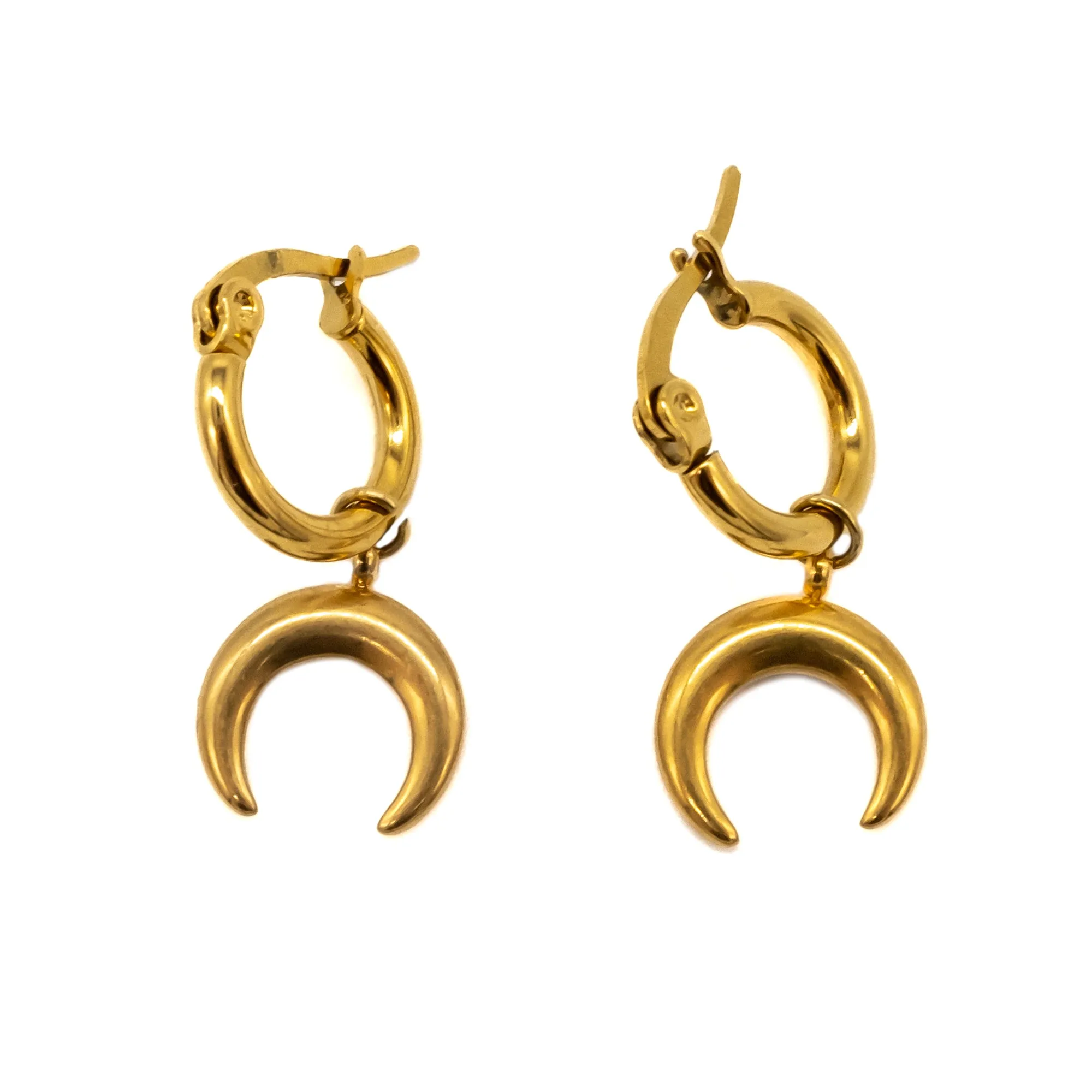 Selene Gold Crescent Moon Earrings