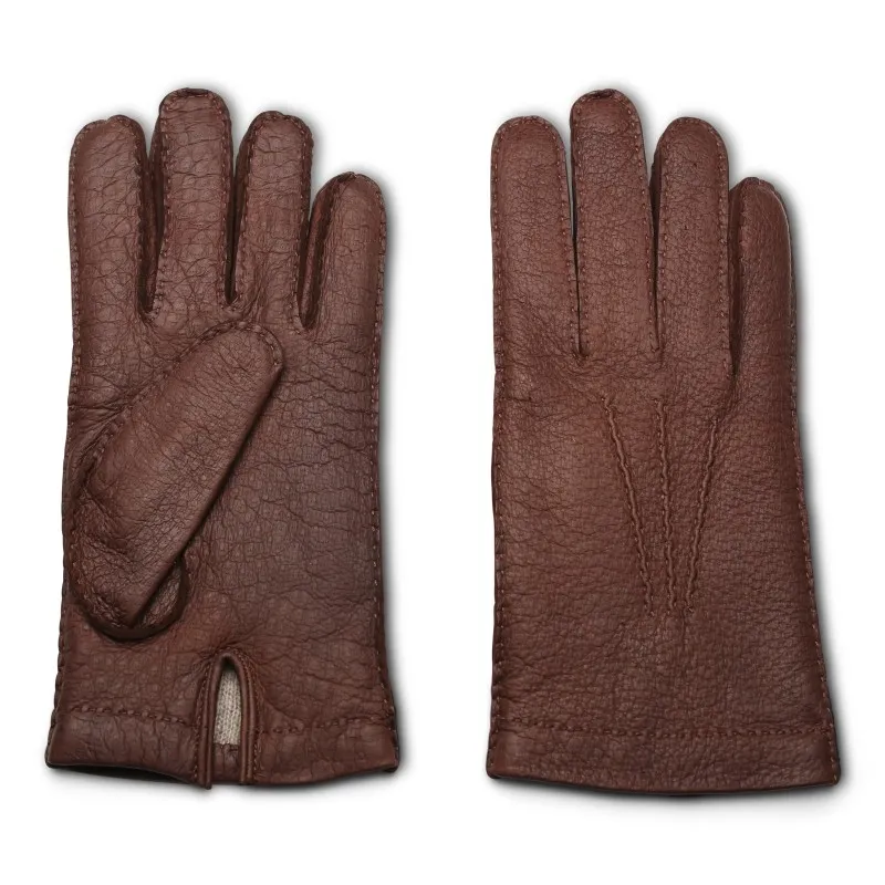 Skolyx gloves brown peccary cashmere lined