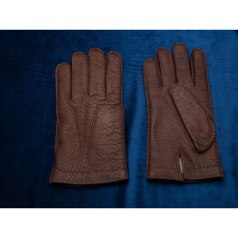 Skolyx gloves brown peccary cashmere lined