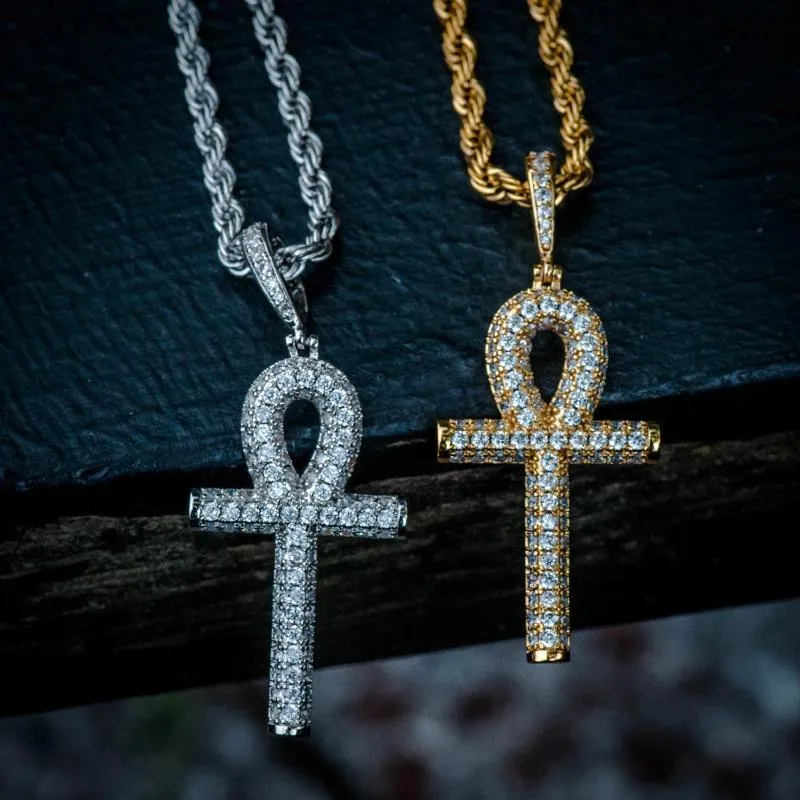 Small Diamond Egyptian Cross Necklace