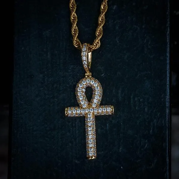 Small Diamond Egyptian Cross Necklace