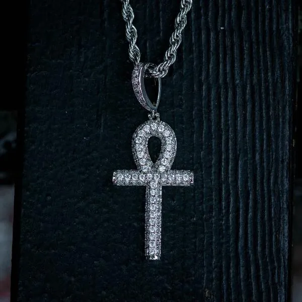 Small Diamond Egyptian Cross Necklace