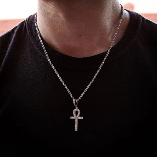 Small Diamond Egyptian Cross Necklace