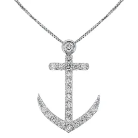 Sparkling Diamond Anchor Necklace