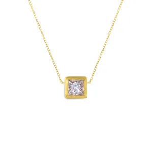 Square Diamond Pendant Necklace