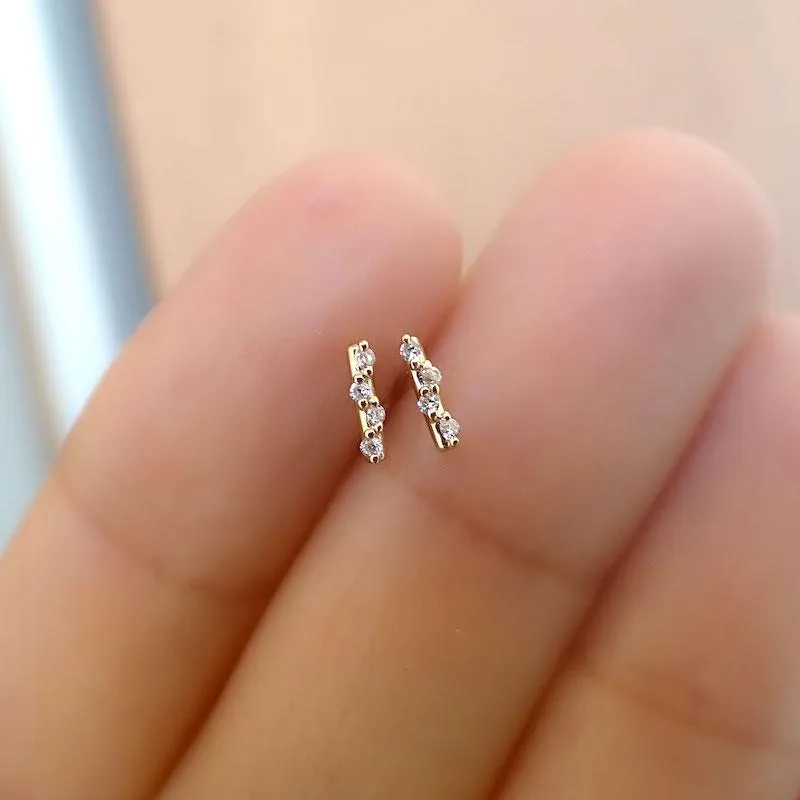 Starry Diamond Bar Earrings