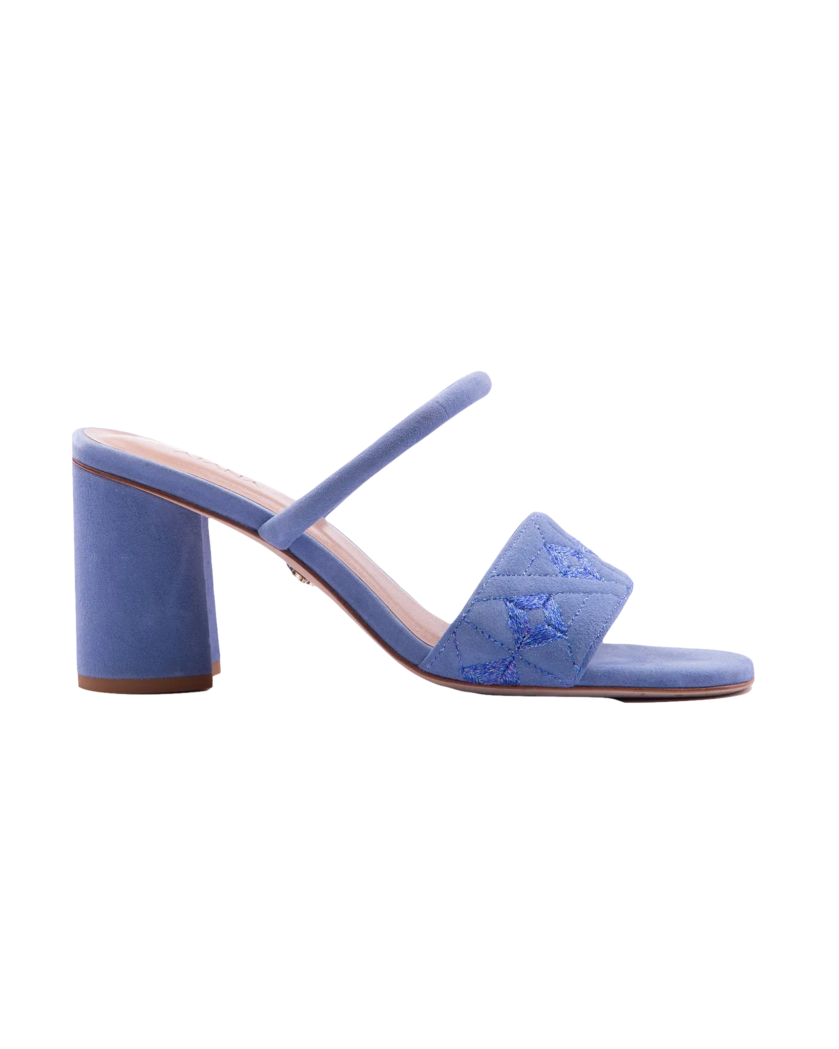 Steel Blue Quilted Diamond Mule 75