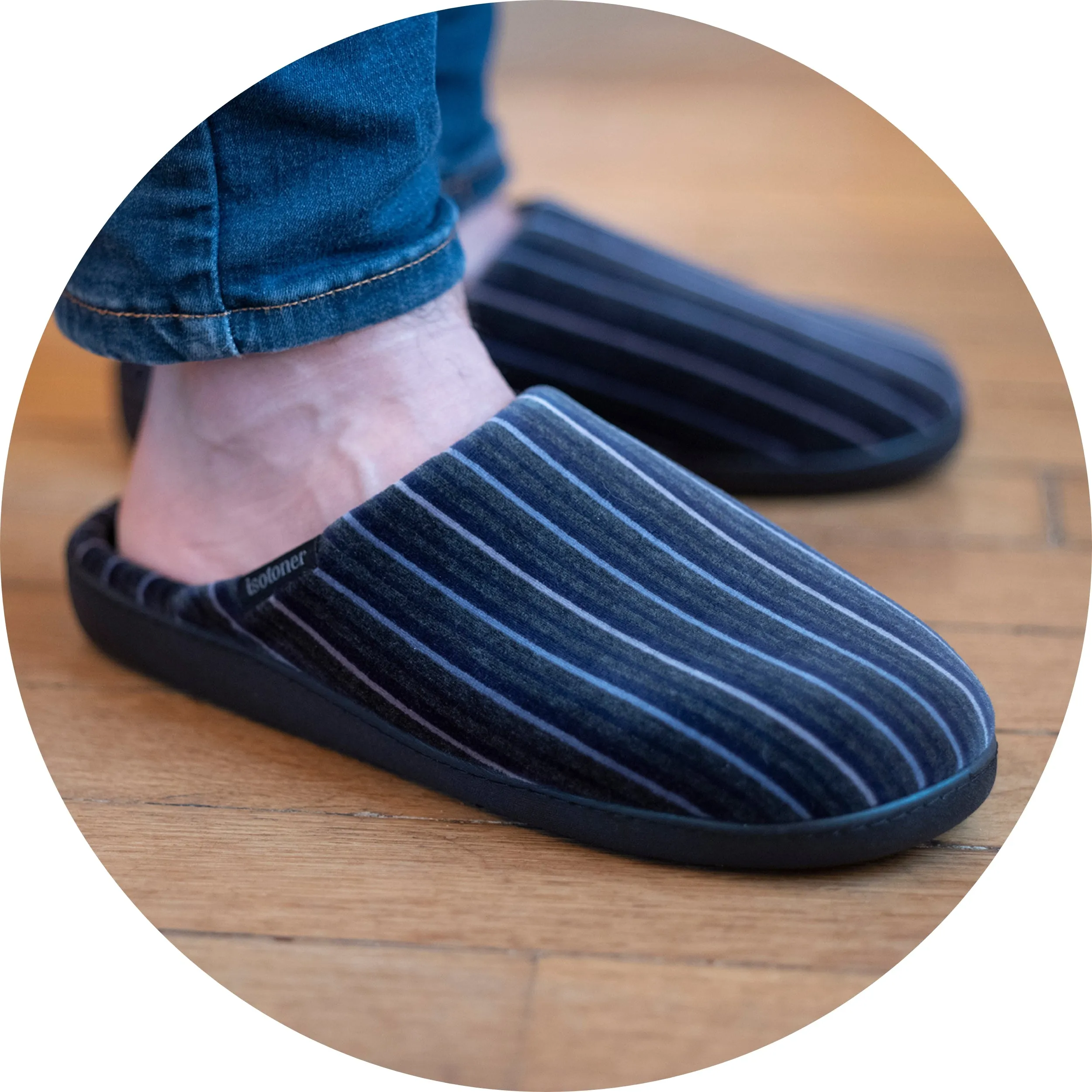 Striped Men's Slippers Mules