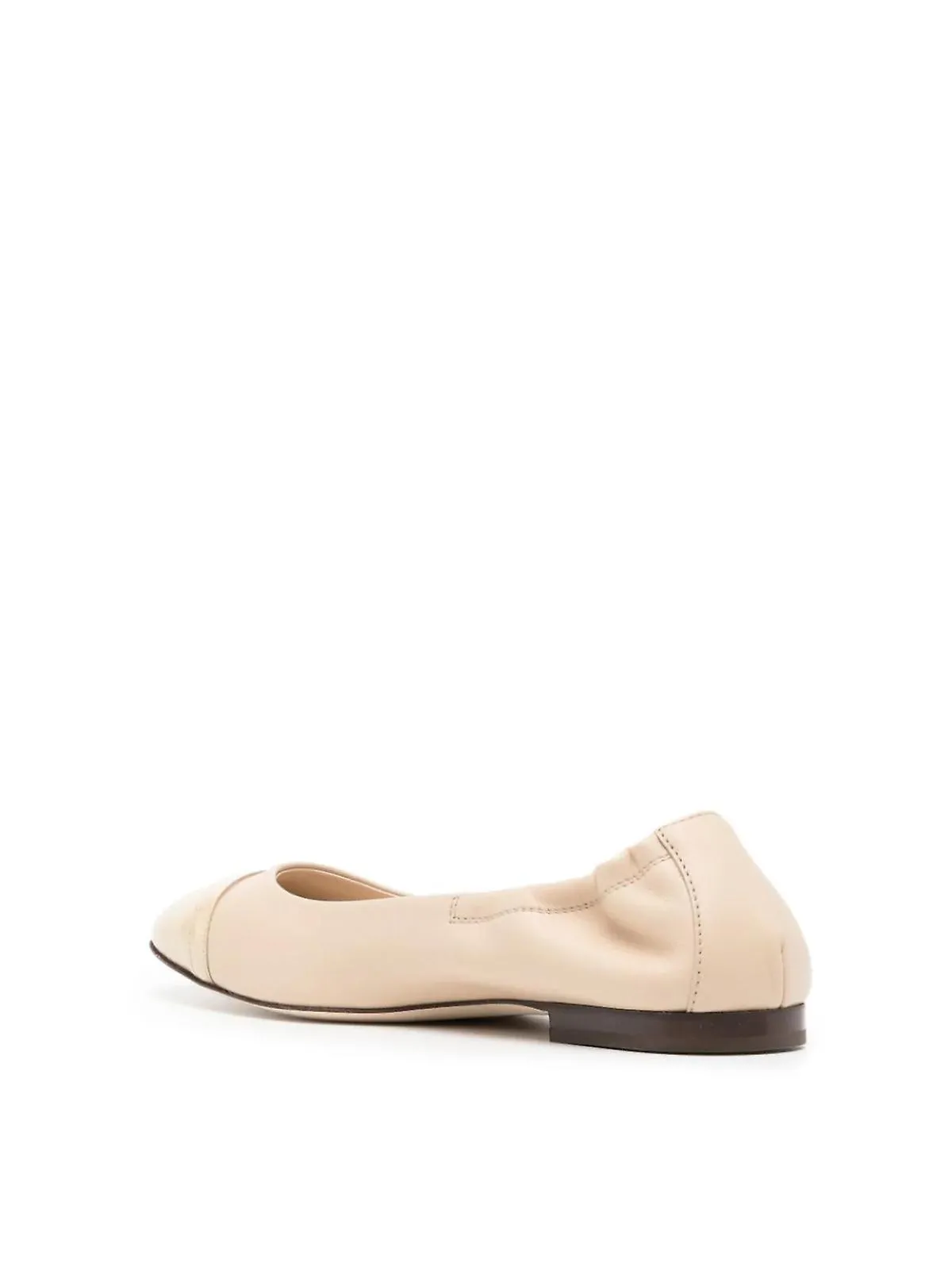 T strap leather ballerinas with logo