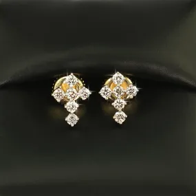 Tennis Cross Diamond Earrings 0.41 Carat Total Weight 10K Yellow Gold