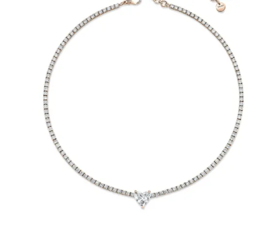 Tennis Necklace with Diamond Heart - Shop Now