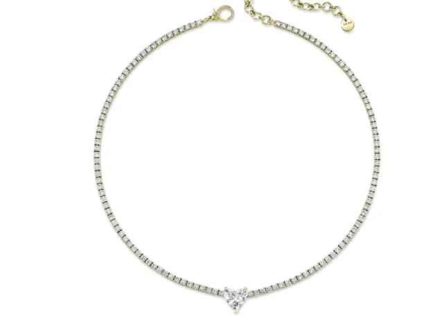 Tennis Necklace with Diamond Heart - Shop Now