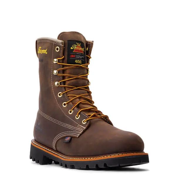 Thorogood Men’s 8″ Insulated Waterproof Soft Toe Work Boots-Crazy Horse Brown