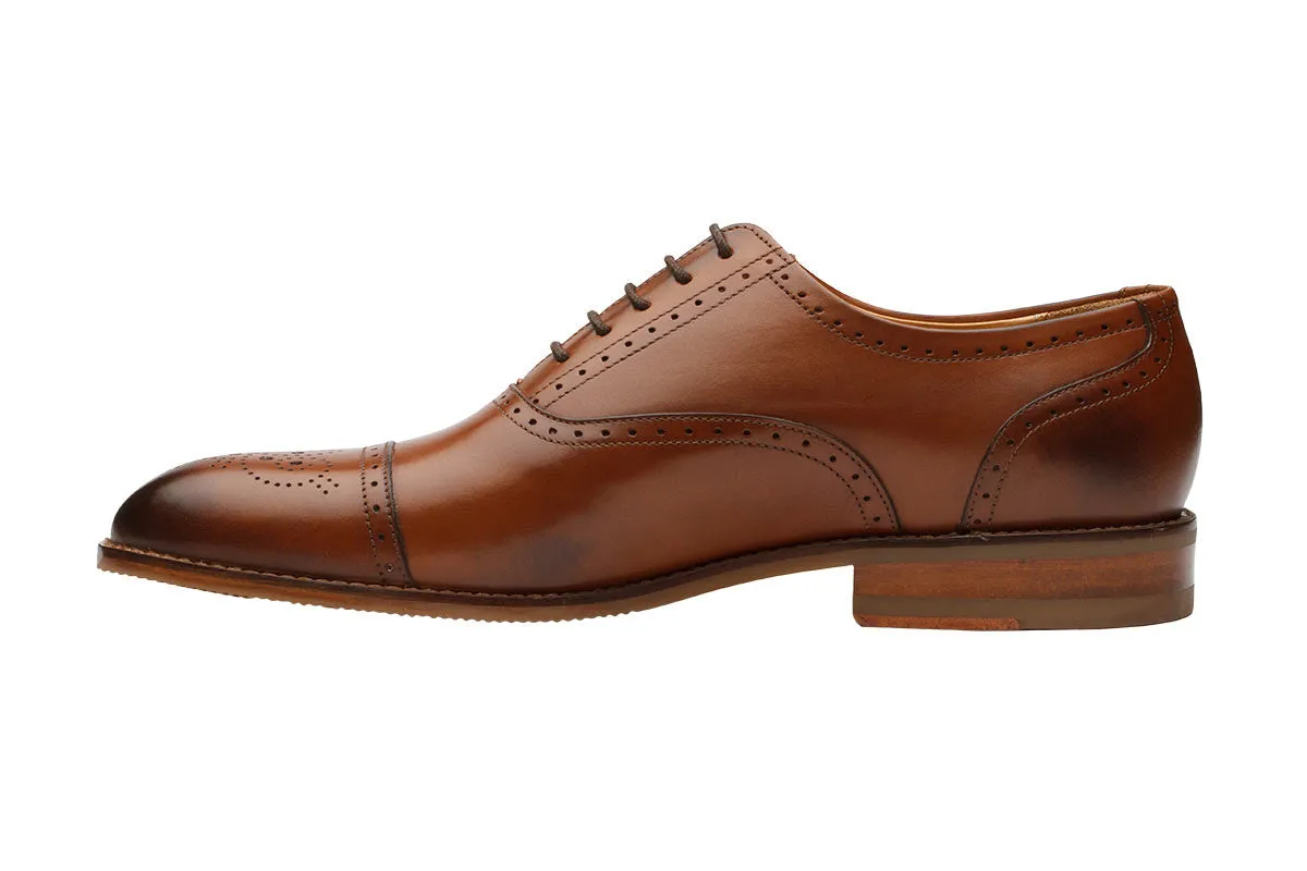 Toecap Brogue Oxford Brown - Medallion Men's Shoes