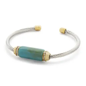 Turquoise Two Tone Faceted Cable Bracelet - Buy Online Now