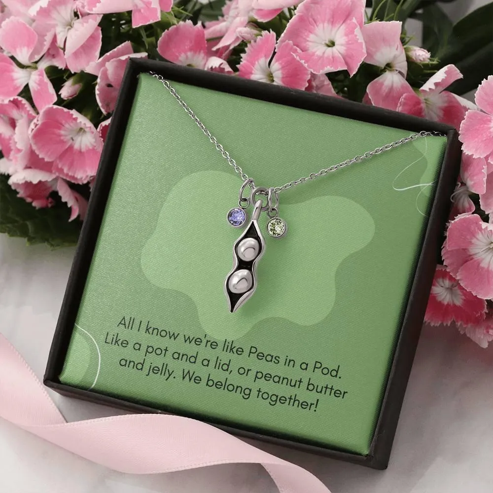 Two/Three Peas In A Pod Necklace | Birthstone Jewelry | Bff