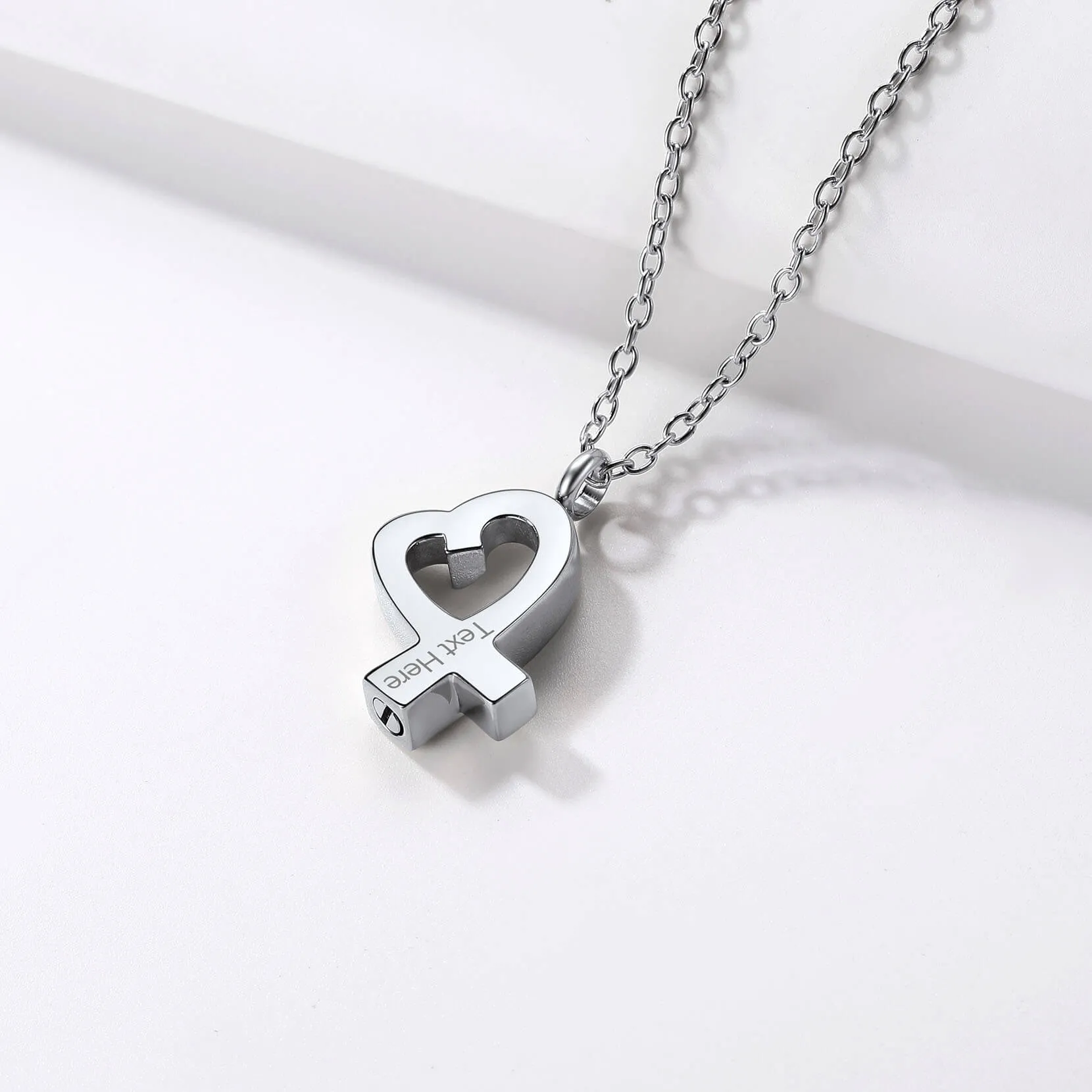 U7 Jewelry Custom Heart Ribbon Pendant Urn Necklace for Ashes Cremation Memorial Jewelry