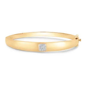 Unity Gold and Diamond Cushion Bangle