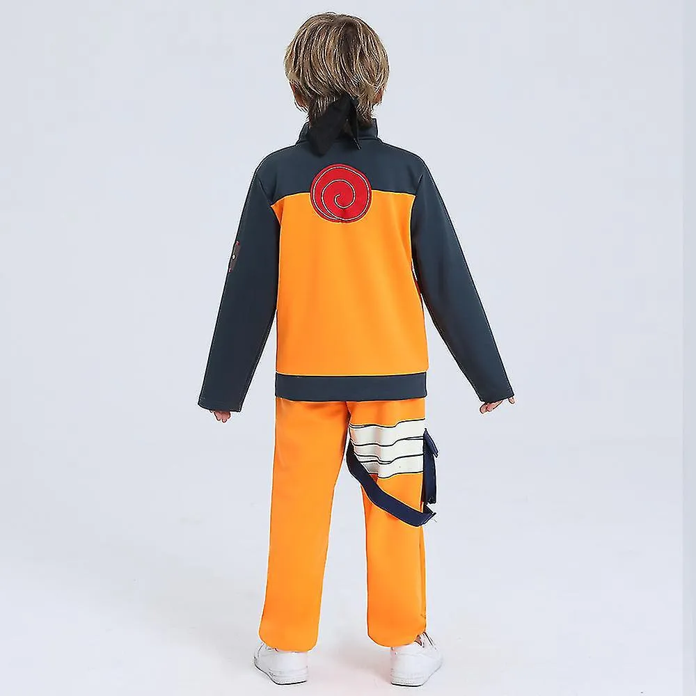 Uzumaki Naruto Costumes for Kids - Children's Halloween Naruto Clothing Set with Jacket, Pants, and Headband