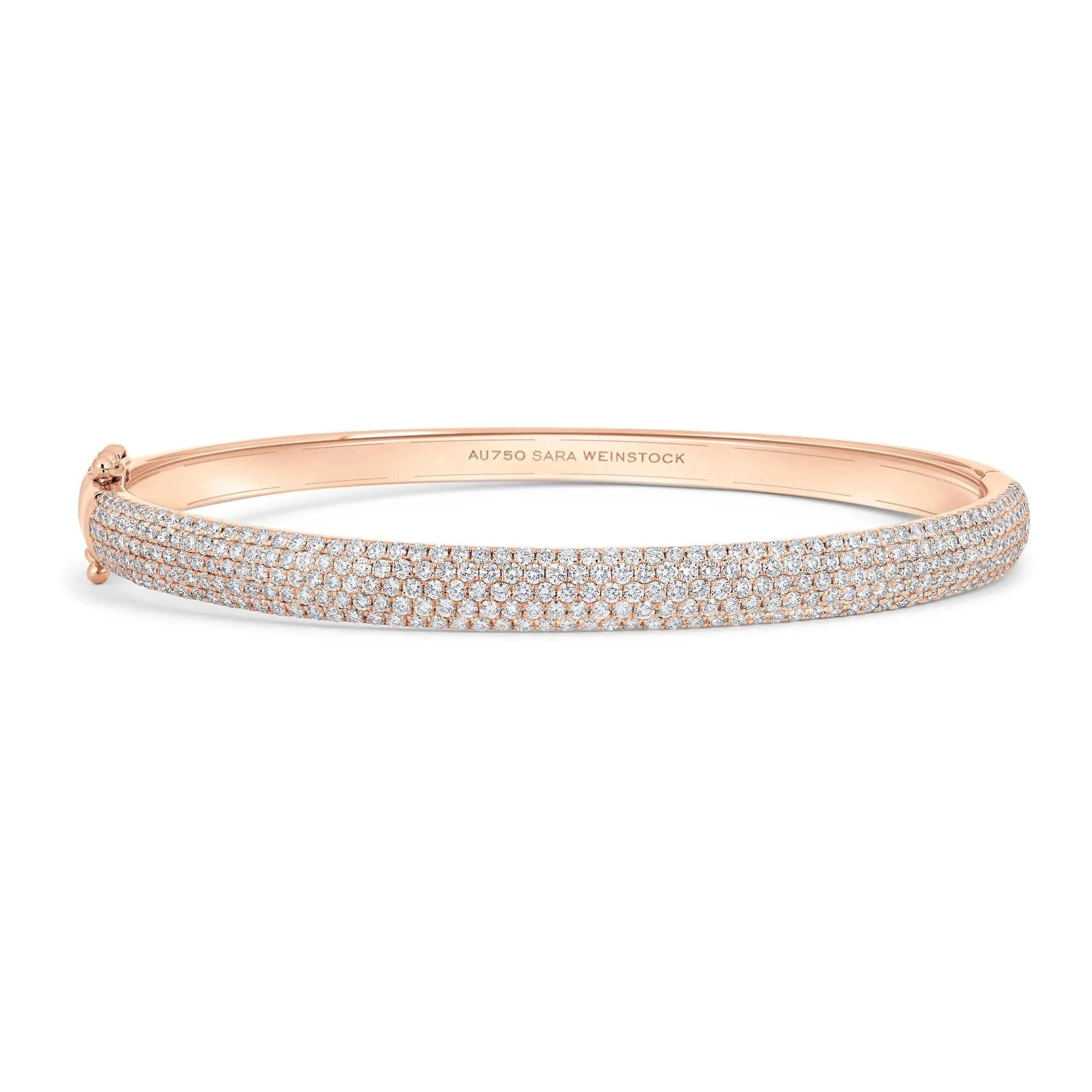 Veena Diamond Cuff Bangle with 5 Rows of Diamonds