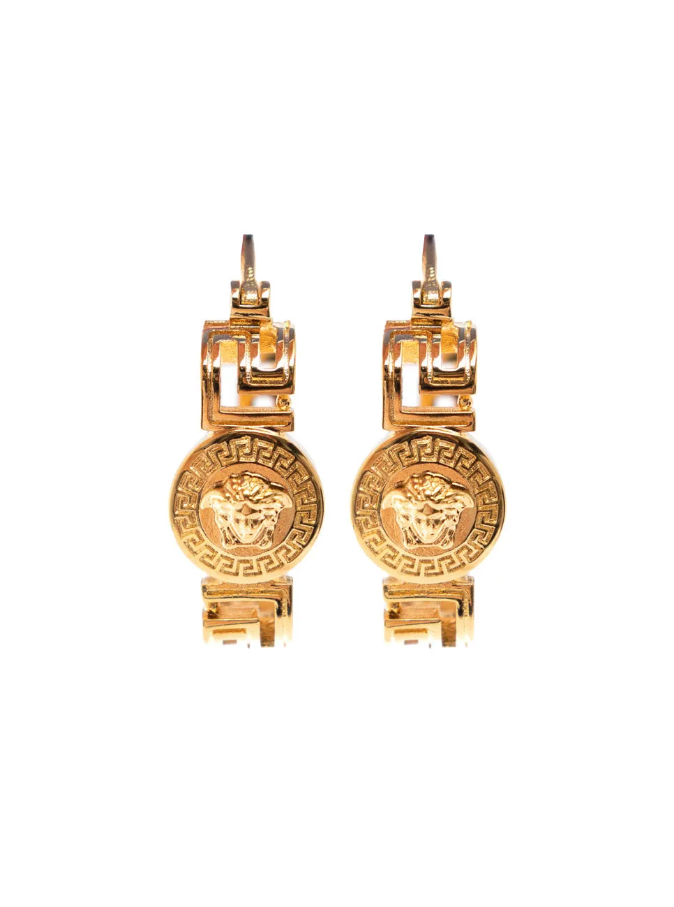 Versace Medusa Logo Detailed Square Hoop Earrings