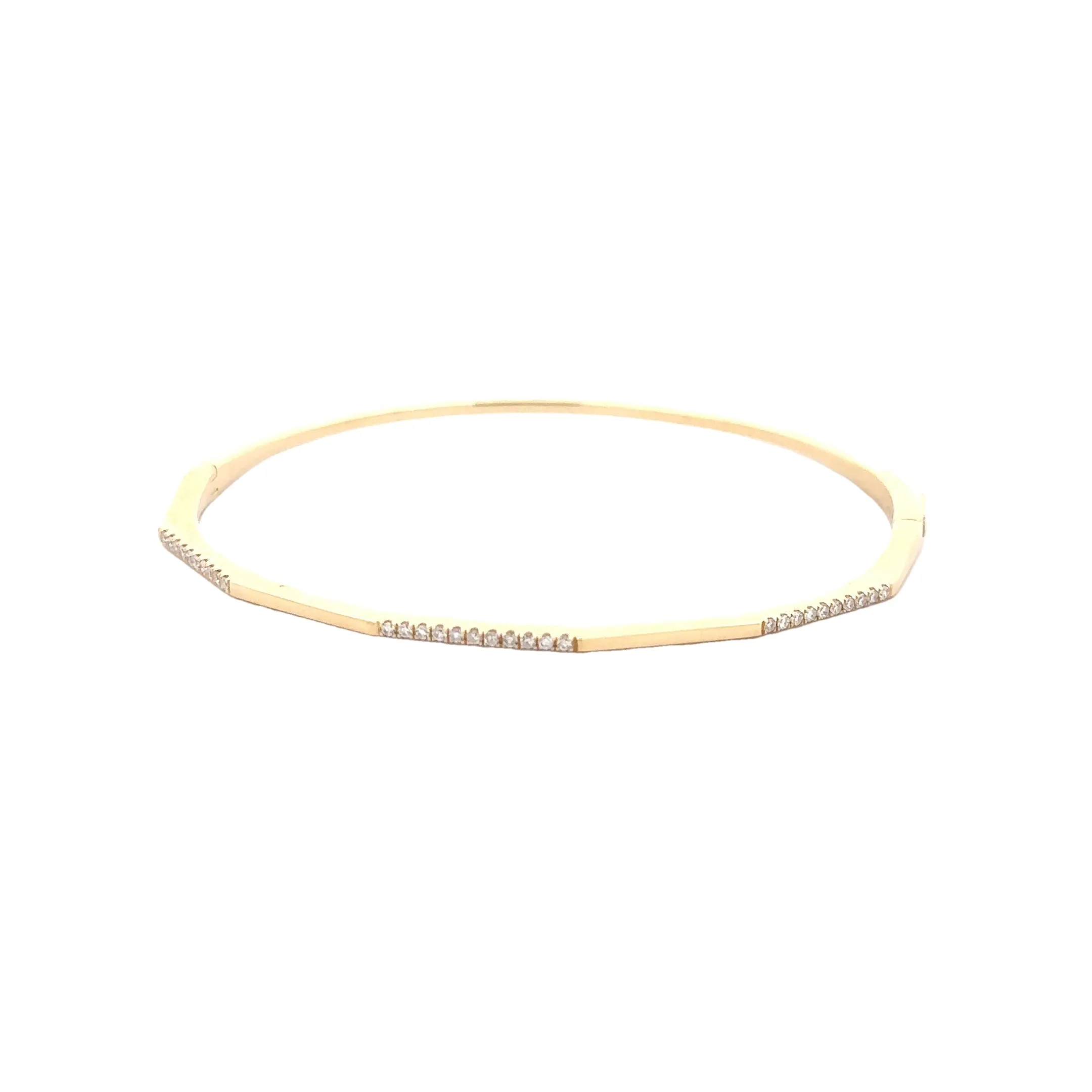 WD1275 gold diamond open bangle bracelet