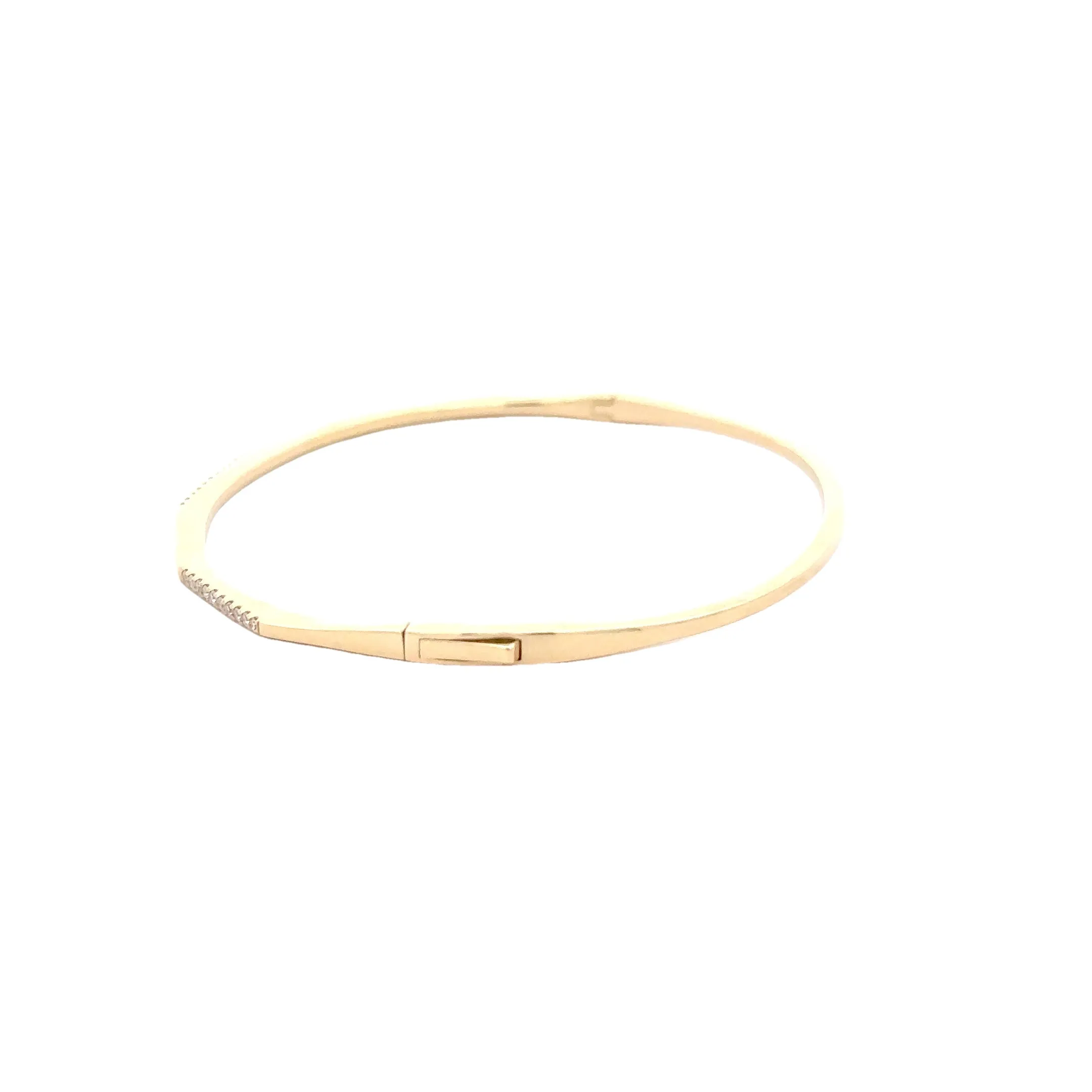 WD1275 gold diamond open bangle bracelet