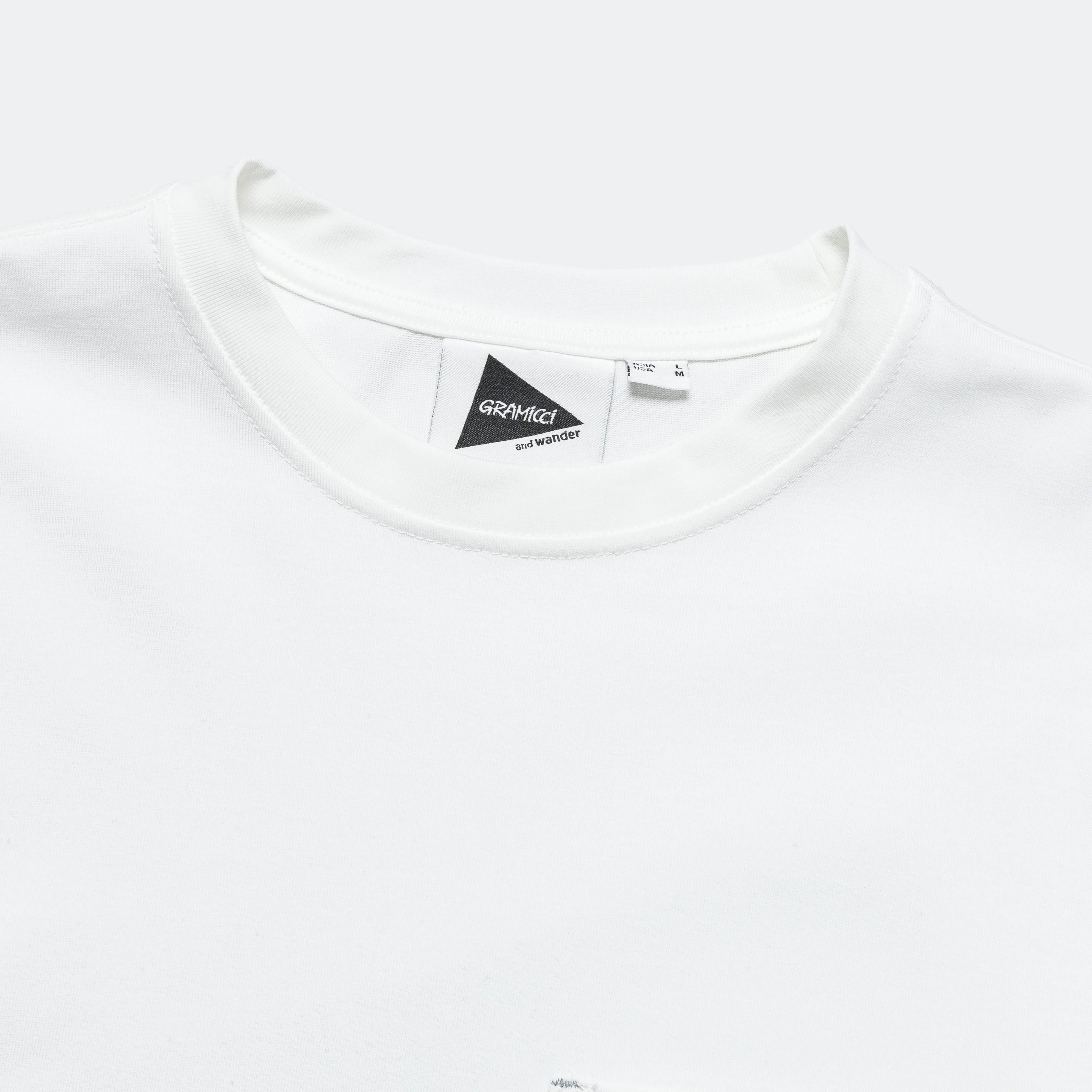 White Backprint Tee by and wander.