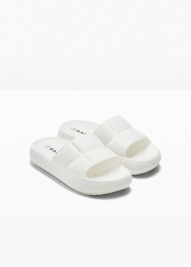 White platform mules.