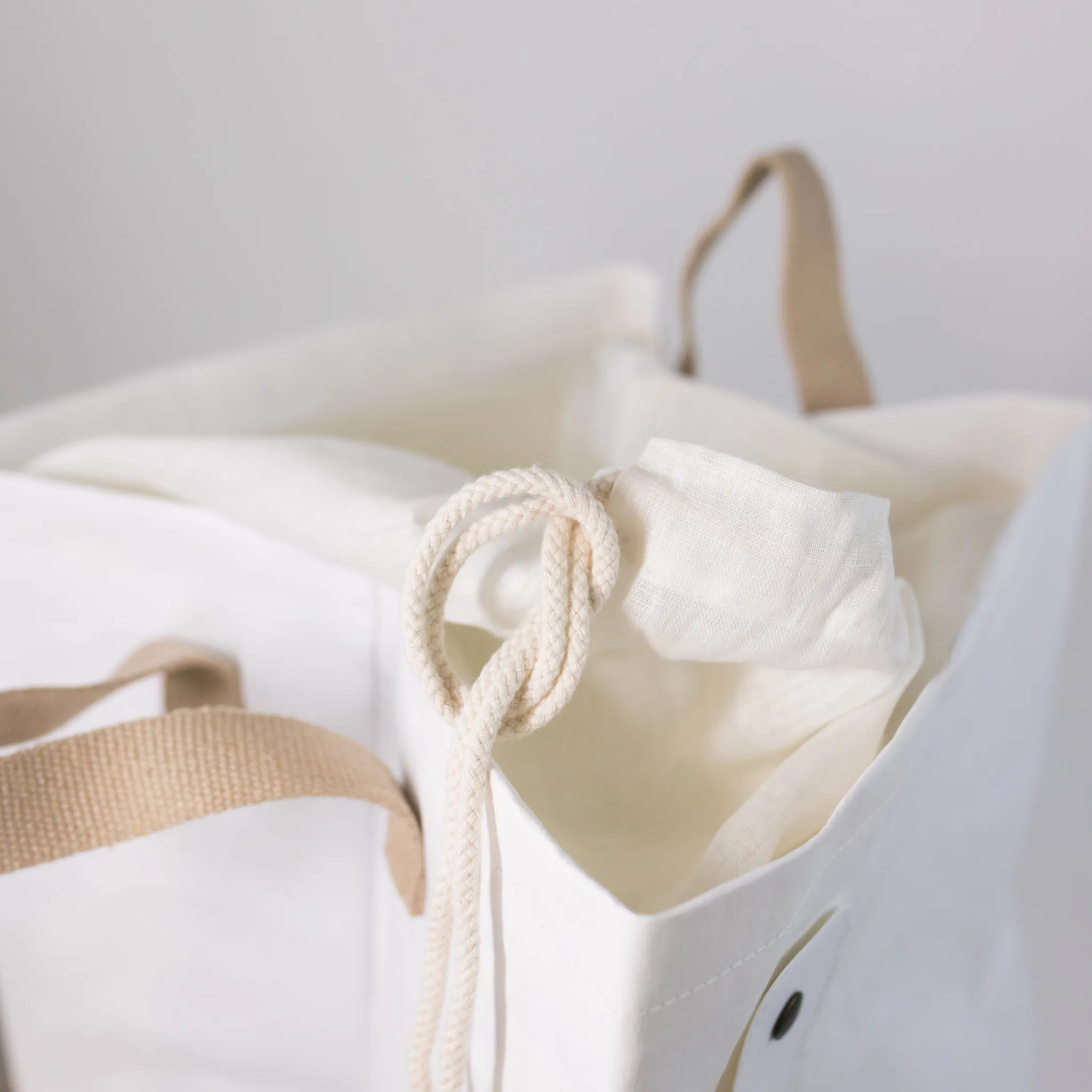 White Washable Paper Laundry Bag