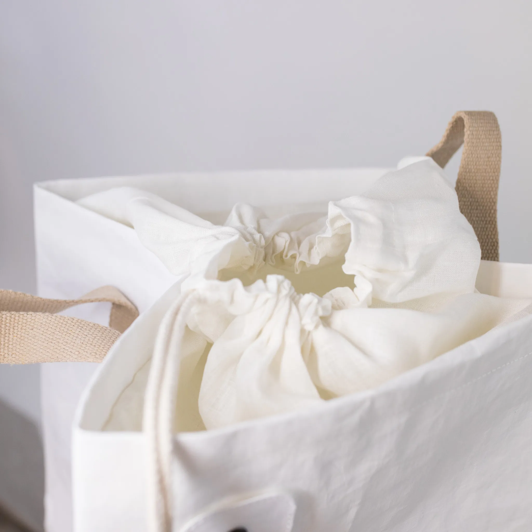 White Washable Paper Laundry Bag