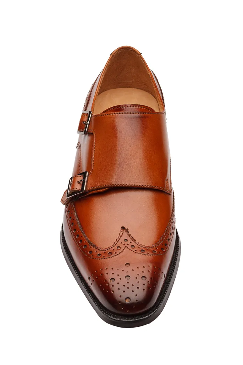 Wingcap Brogue Double Monk Style Shoes