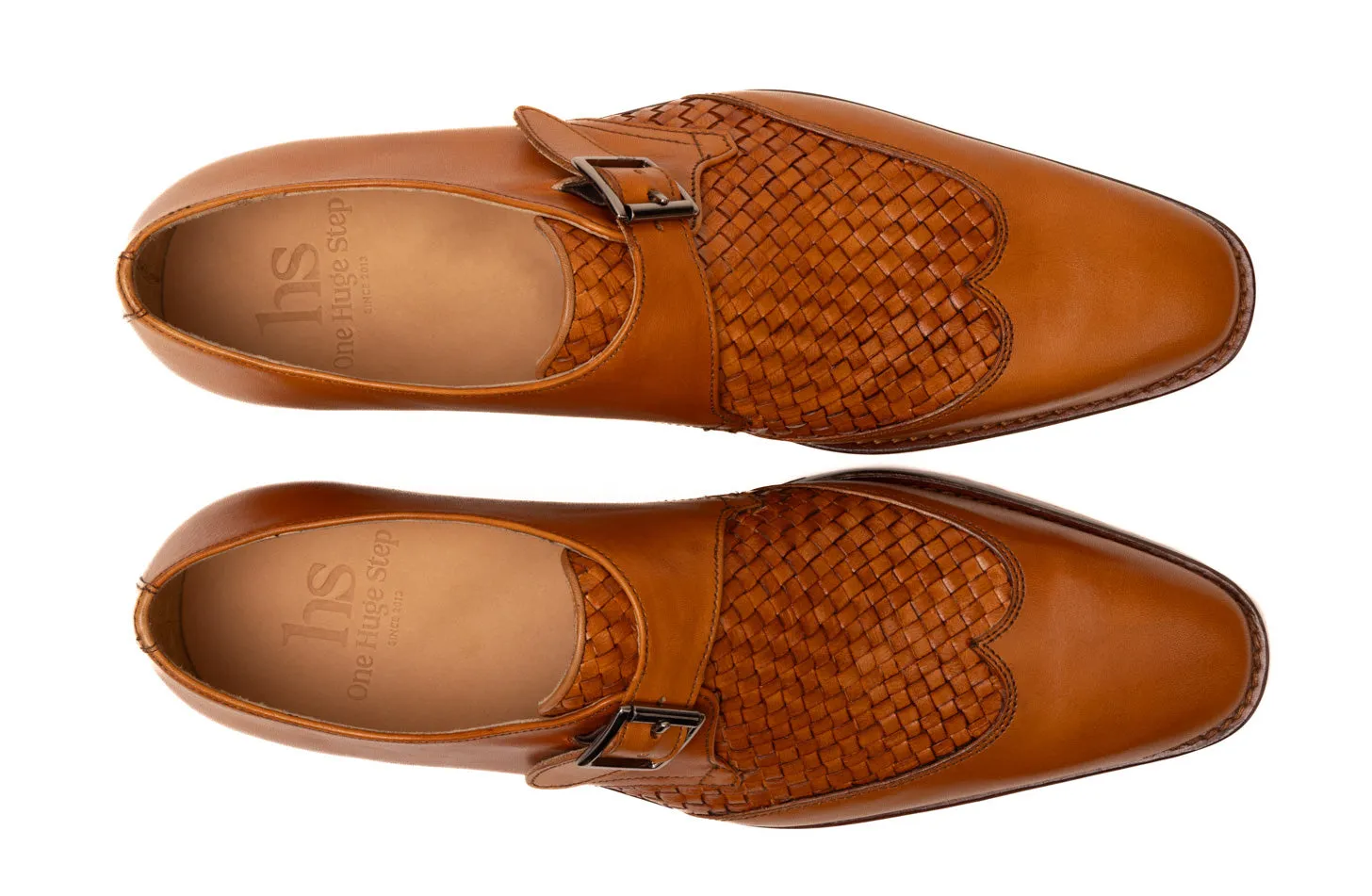 Wingcap Monk Strap Shoe with Woven Midvamp | Direct Result: Wingcap Monk Strap Shoe with Woven Midvamp.