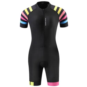 Women Tri Suit Short Sleeve Cycling Set MTB Bike Clothing Jumpsuit