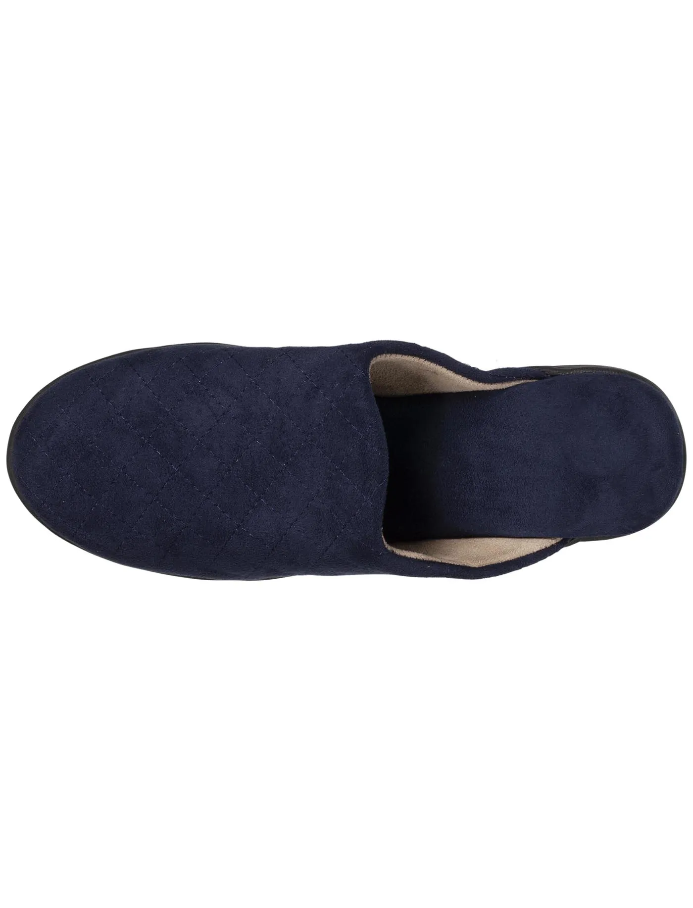 Women's navy quilted heeled mules