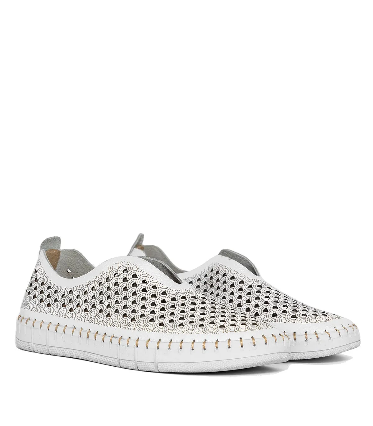 Women's slip-on sneakers The Happy Monk Creta 016 White