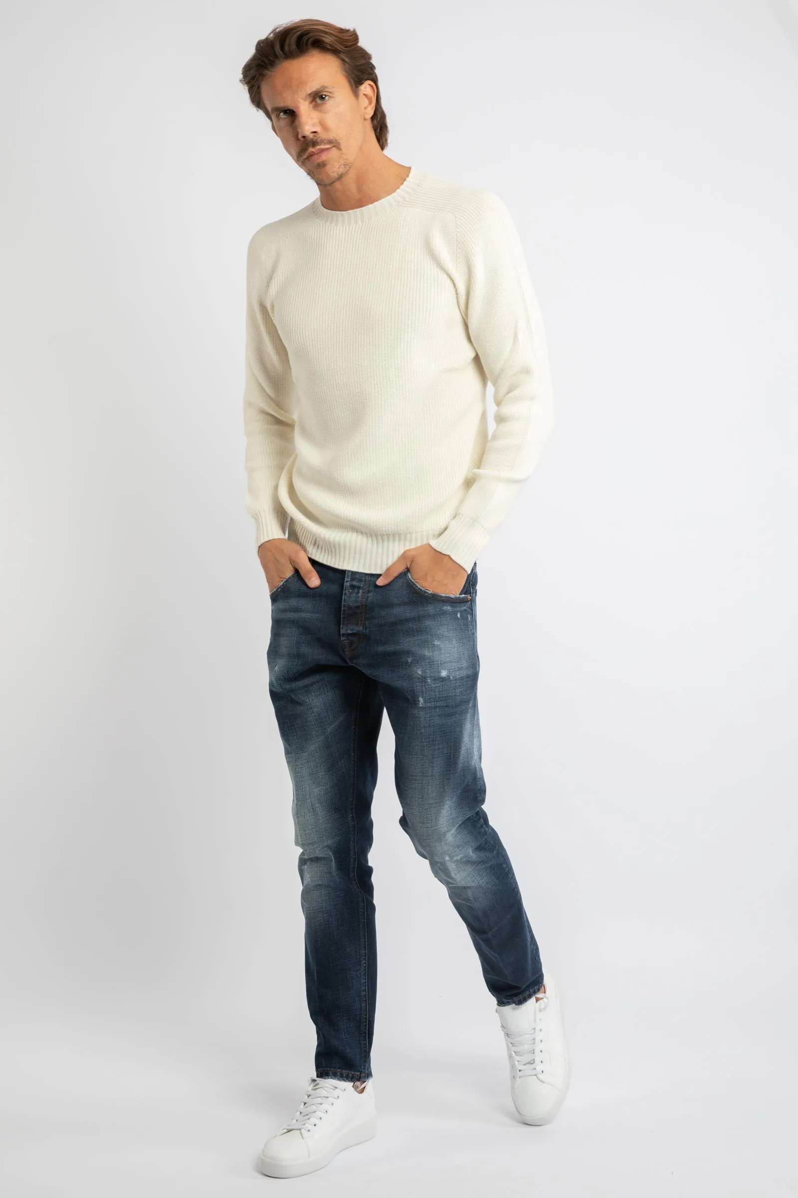 Wool Ribbed Crewneck Sweater