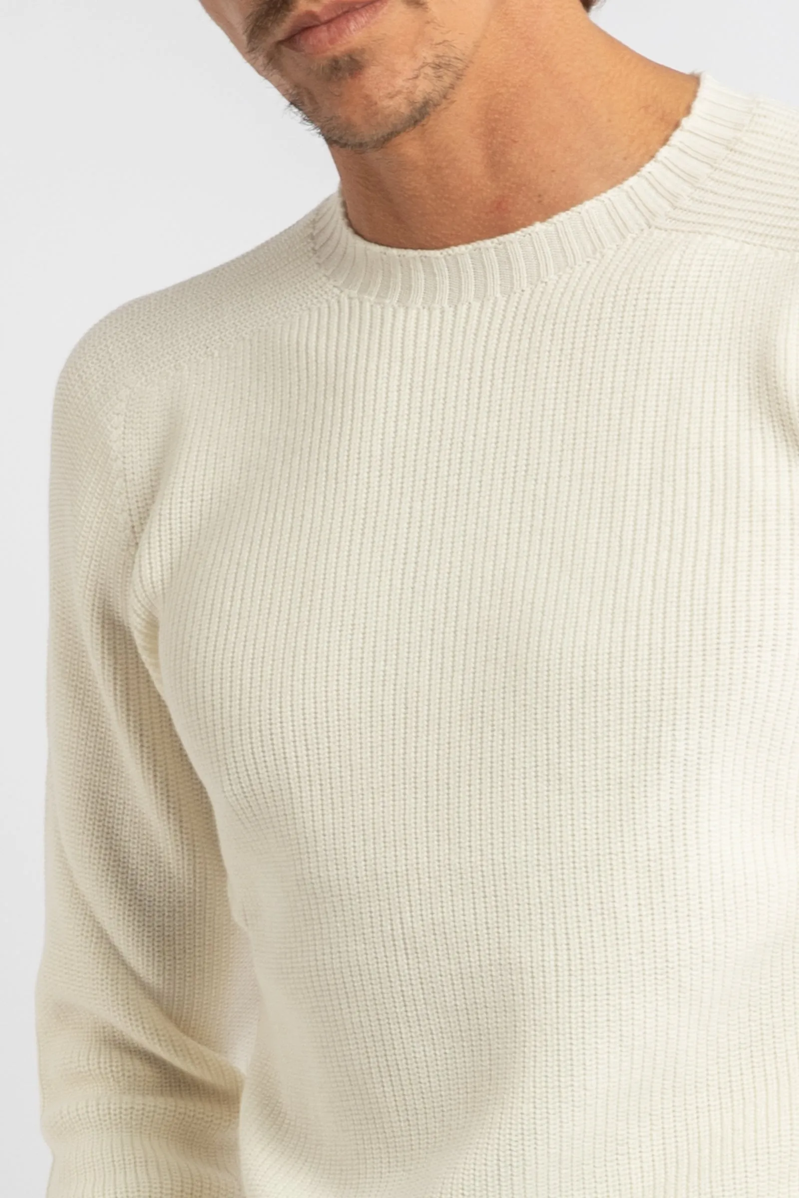 Wool Ribbed Crewneck Sweater