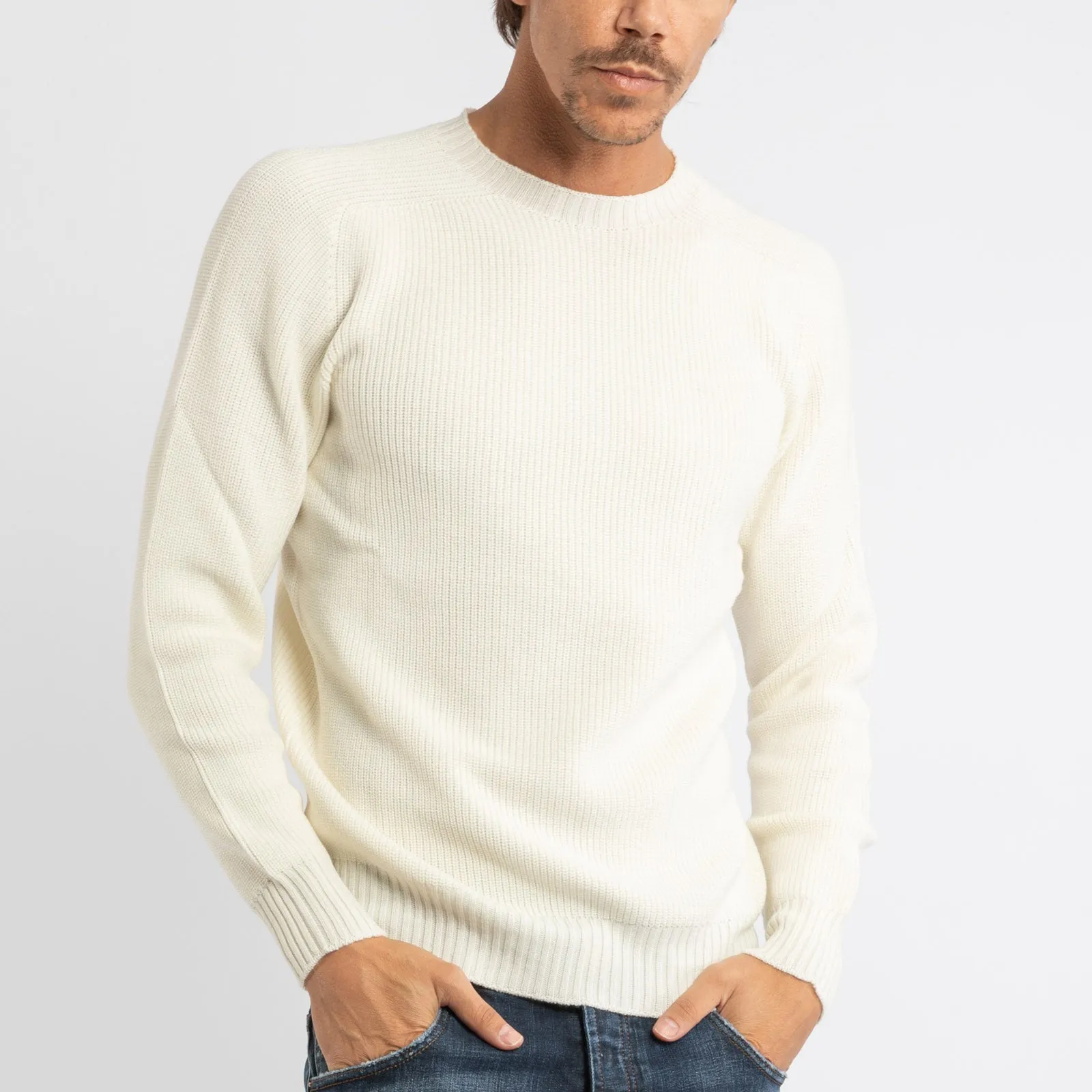 Wool Ribbed Crewneck Sweater