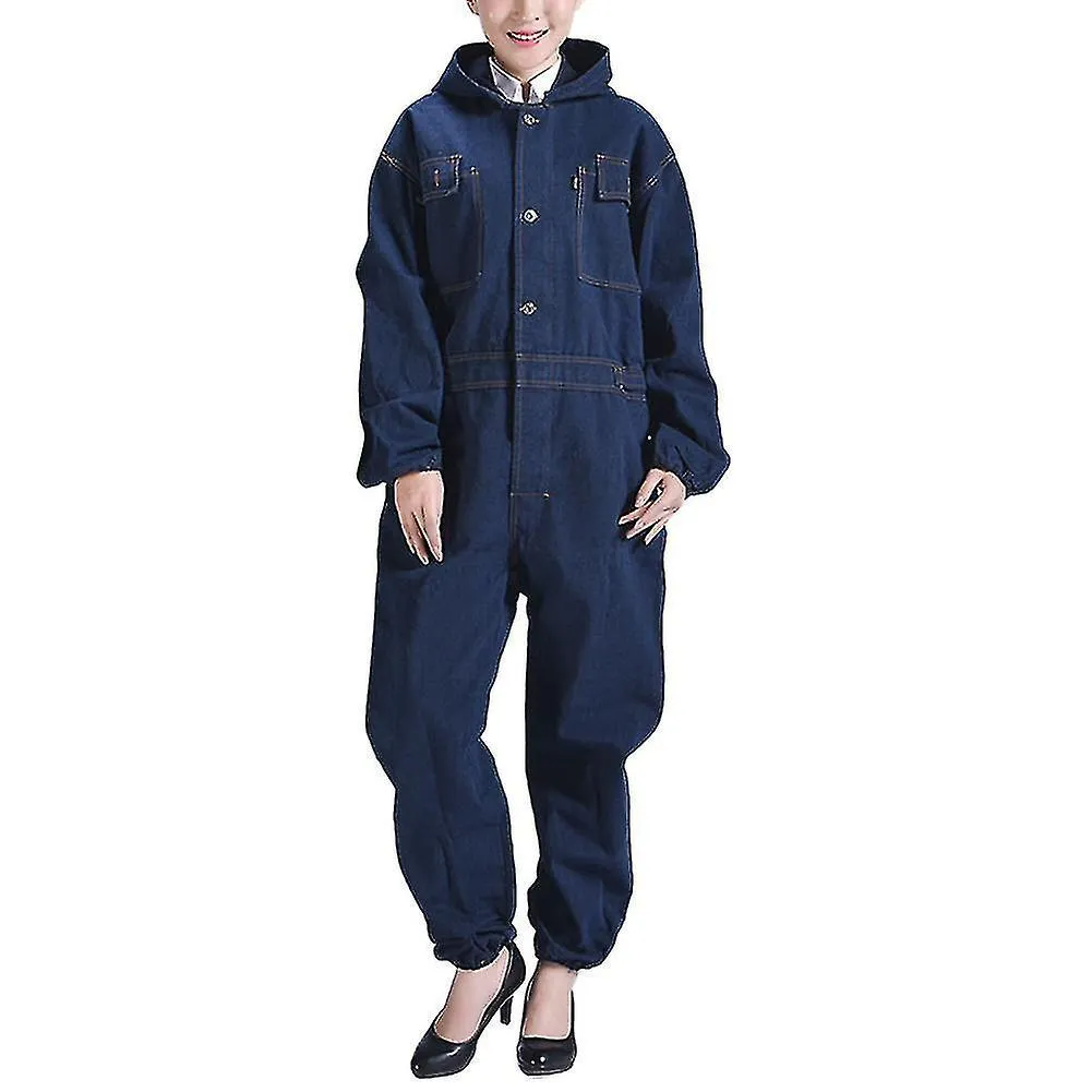 Worker Clothing Workwear Denim Jumpsuit Men Women Factory Uniforms Coveralls Long-sleeved