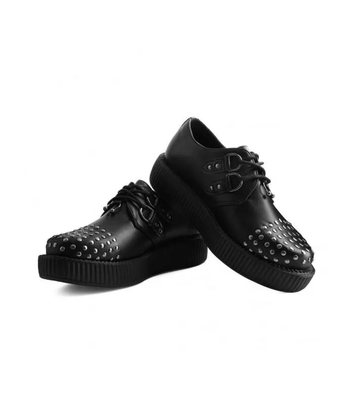 Zapato Shoes Black Studs & Septum Viva Low Sole Creeper TUK AV9369