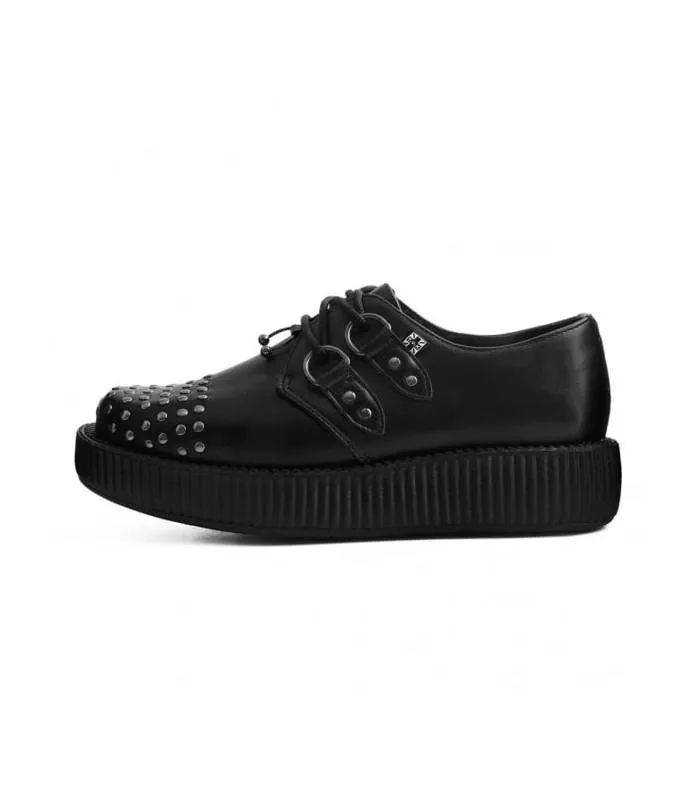 Zapato Shoes Black Studs & Septum Viva Low Sole Creeper TUK AV9369